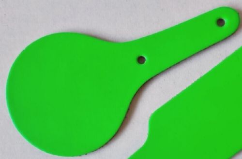 Leather Key Fob Blanks - Round Shape - Various Colours - Qty Options (Fluorescent Green, 25)